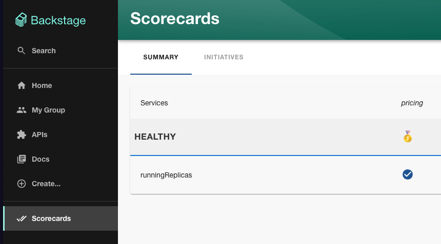 Scorecards page